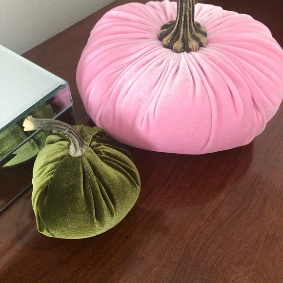 Pumpkin, large pink velvet pumpkin. Beautiful. Will add grace to your home decor - Picture 3 of 5